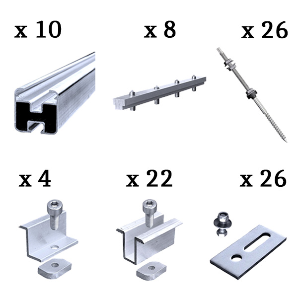 Distributore Kit di Fissaggio Fotovoltaico per Legno