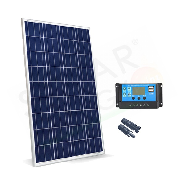 Kit solare Pro2 115W 12V Pannello Poli Regolatore 10A MPPT