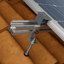 KIT FISSAGGIO COMPLETO PER 1 MODULO FOTOVOLTAICO IN VERTICALE TETTO A FALDA CON VITE PER LEGNO