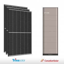 KIT FOTOVOLTAICO MODULABILE DA 1 A 6 KW TRINA – CANADIAN EP CUBE CON ACCUMULO DA 6.6 A 19.9 KWH